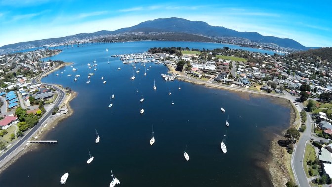 Lindisfarne Bay Hobart from the Scout X4 - still from iLook video.